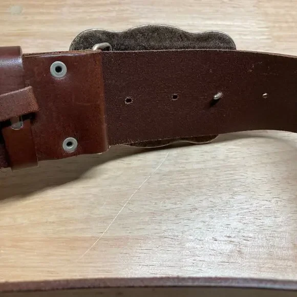 Fossil Brown Leather Buckle Belt SMALL Preowned - Picture 4 of 10